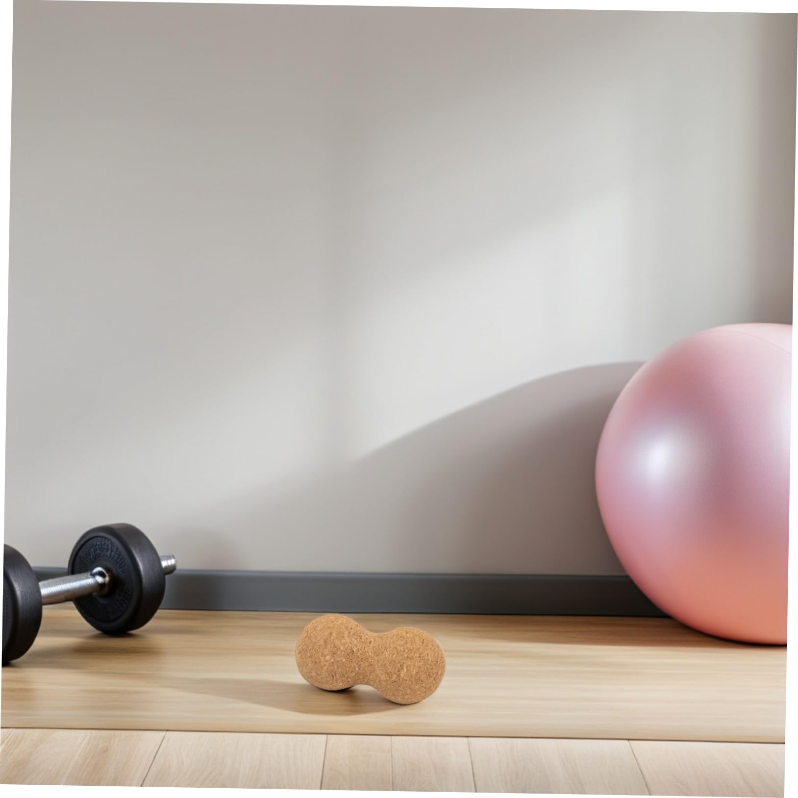 Pelota de Masaje de Maní de Corcho, 2 Piezas, para Pies y Piernas | Antideslizante, Ligera y Compacta, para Fitness y Ejercicios de Recuperación, Color Caqui