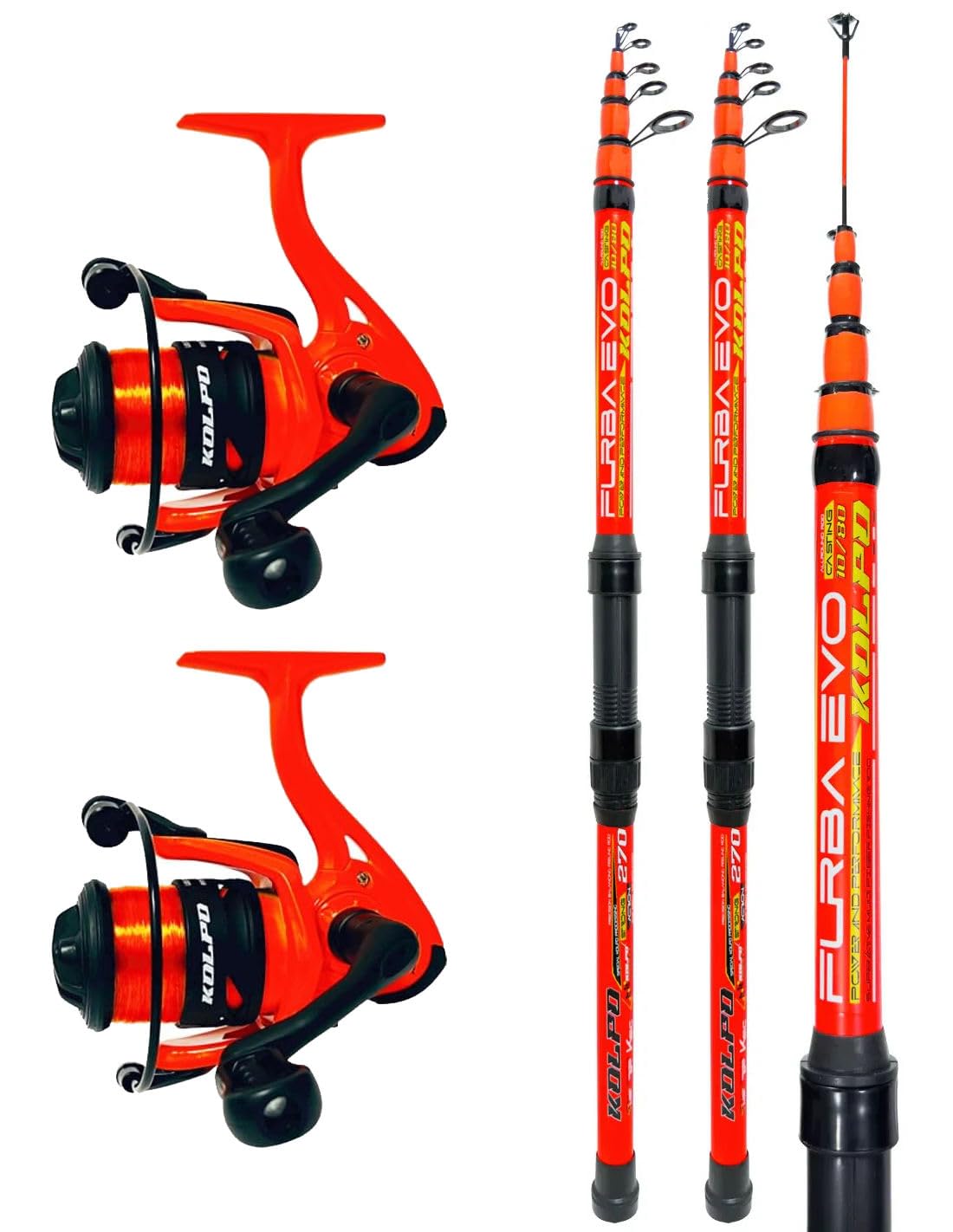 Kolpo combo per la pesca trota lago bolognese 2 canne 270 cm + 2 mulinelli