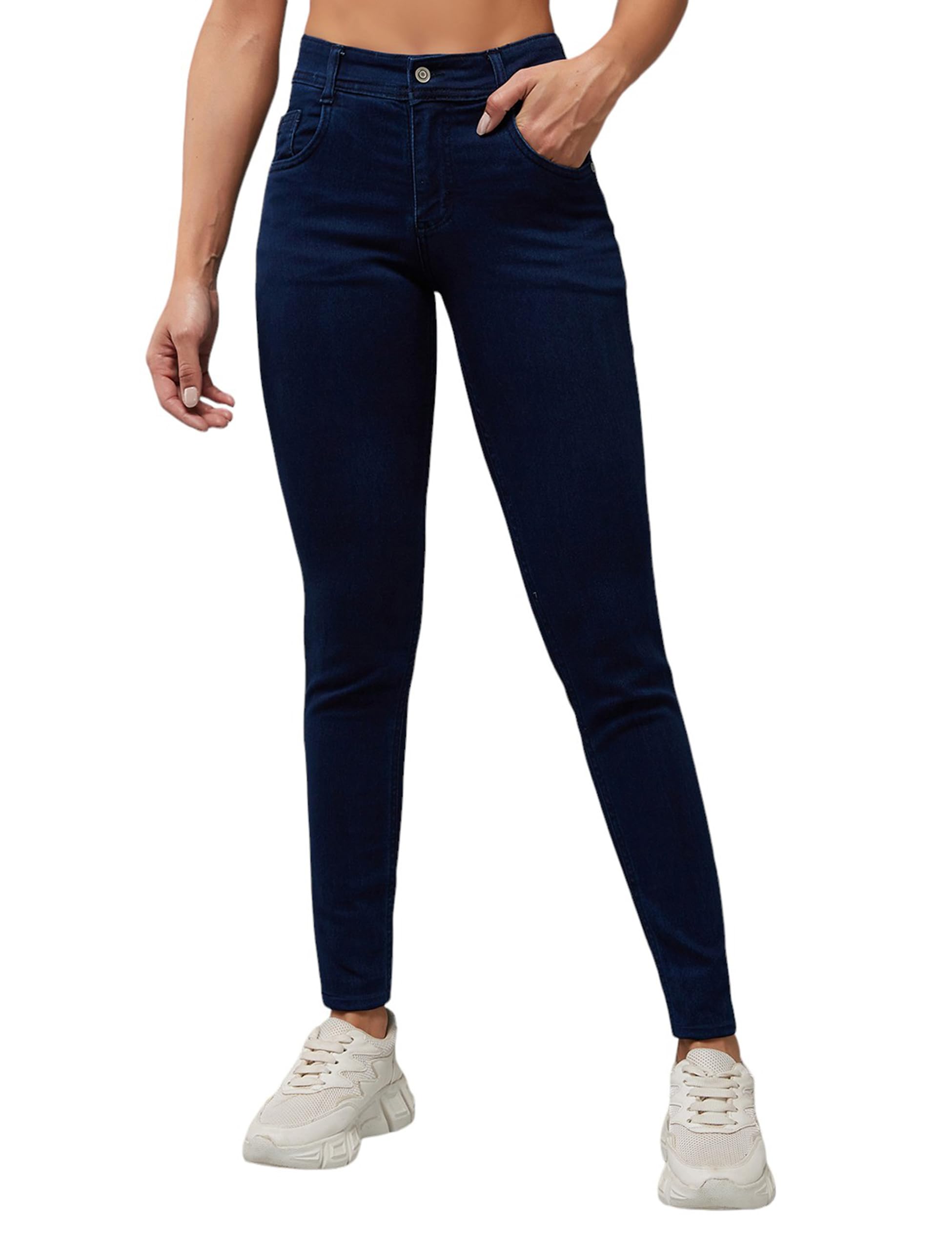 miss chase Women's Skinny Fit Mid Rise Regular Length Denim Stretchable Jeans (MCAW24DEN79-33-323-32, Space Blue, 32)-picture-13