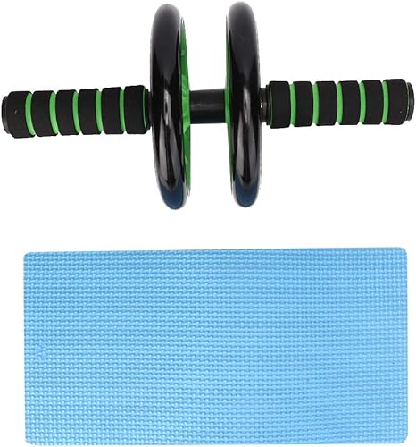 Rueda de rodillo Ab de rebote automático, rodillo de fitness de tres ruedas de 6.3 in, equipo de entrenamiento abdominal con 2 asas, 2 rodillos, 1