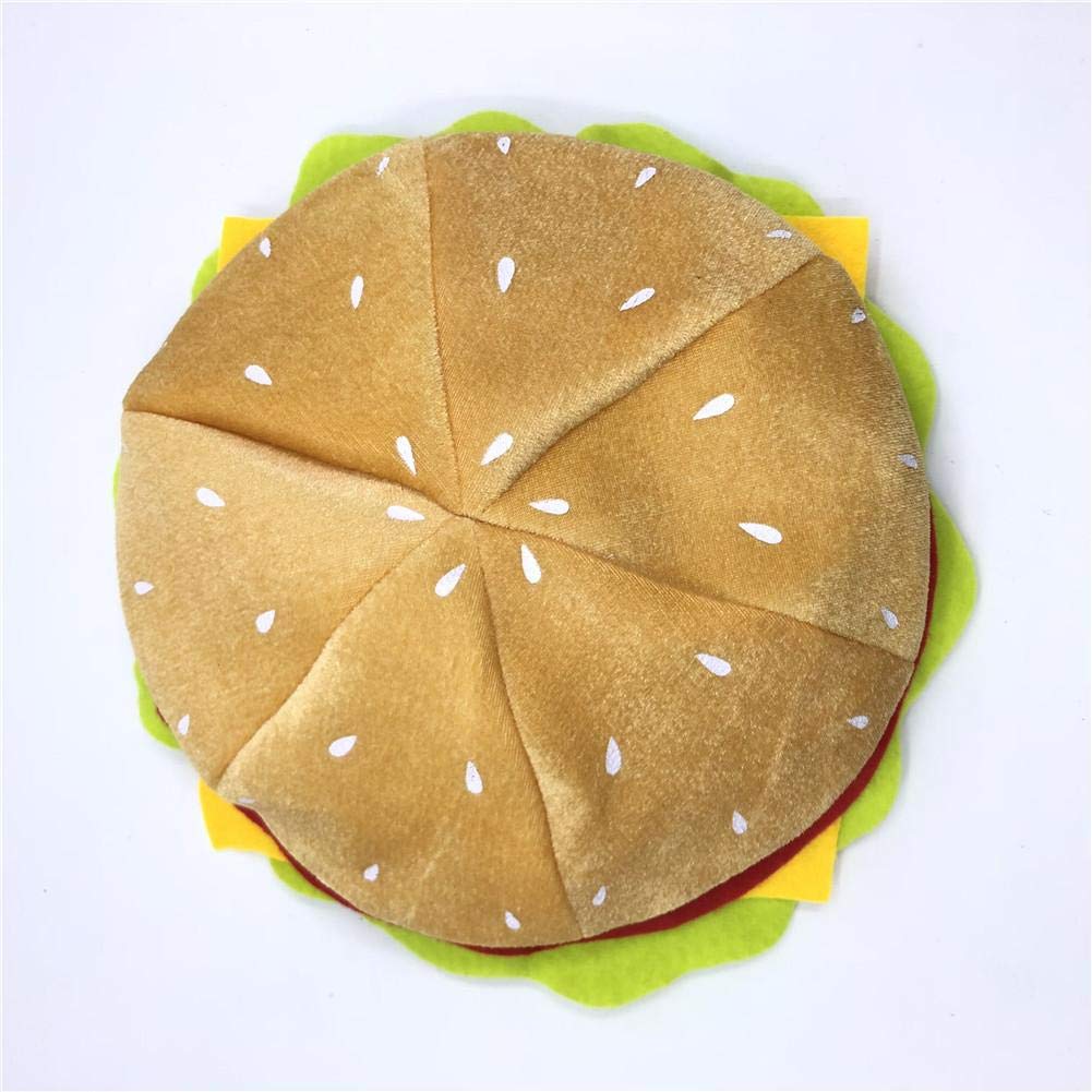 Hamburgerhoed voor volwassenen, 3D-pluche hamburgerkostuum