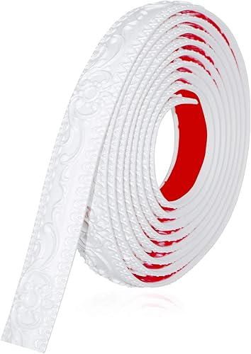 Moldura de corona flexible autoadhesiva de 1-25 pulgadas x 16 pies para decoración del hogar, techo, pared, color blanco, lista para usar