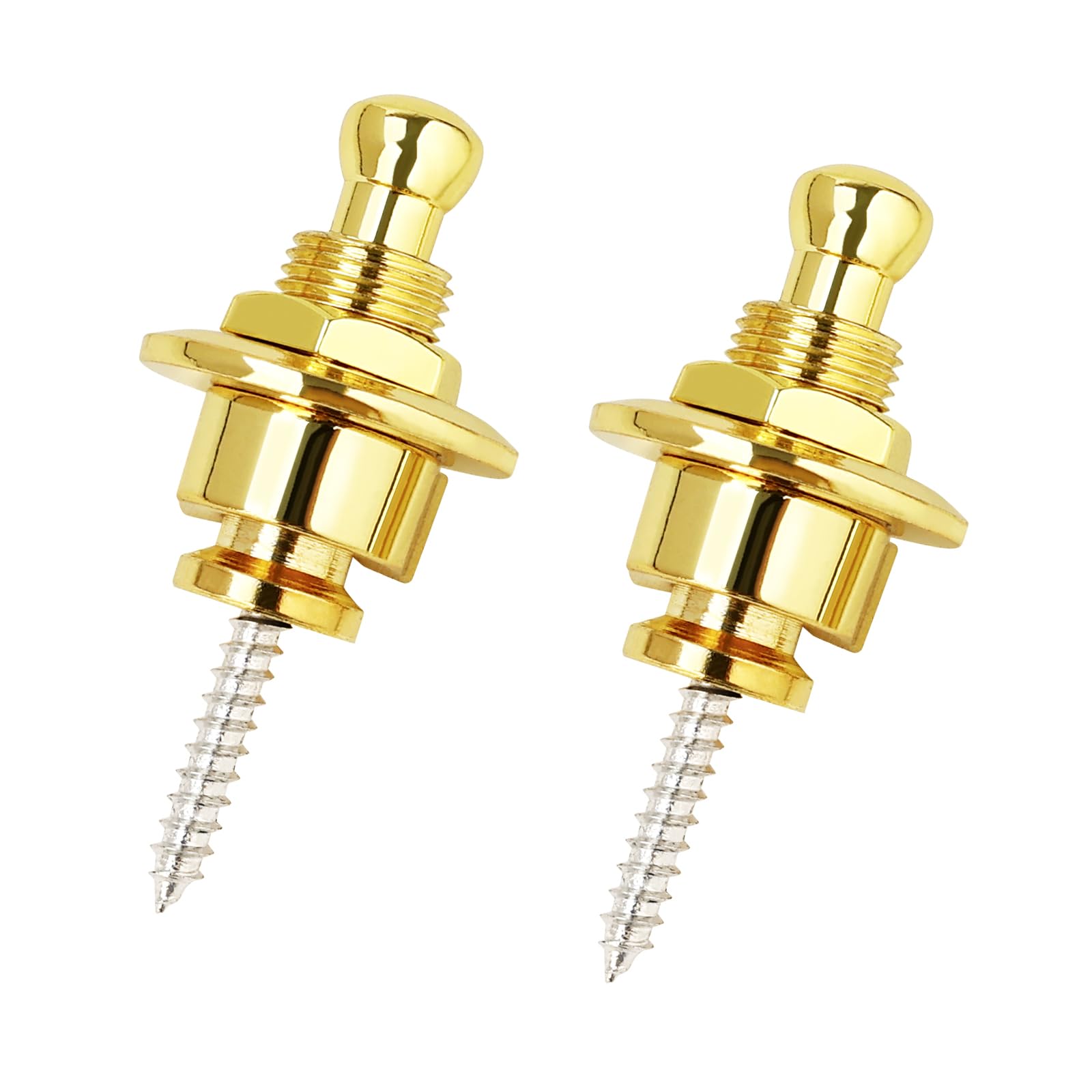 BanworksQuick-Release Locking Strap Buttons Security Straplocks for Acoustic/Electric Guitars Bass Pack of 2 JT/DSBDK-01 Golden