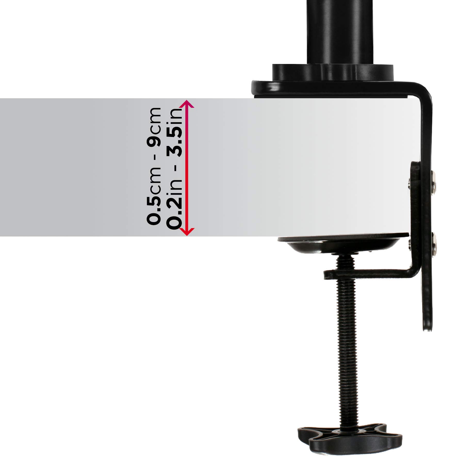 Duronic DMGM5X1 Supporto Monitor per Monitor da 15"-32" | Supporto da scrivania con luci LED Rosse Integrate, Altezza Regolabile e orientabile, capacità 8 kg, VESA 75/100