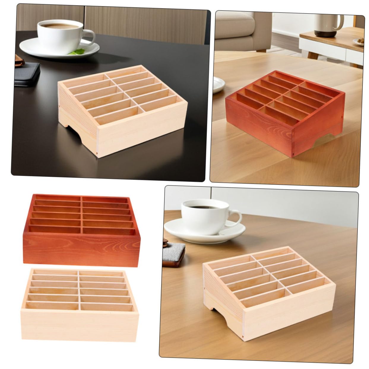 2 Pezzi Organizer Scrivania in con Scomparti Multipli Scatola Cellulare per Aula e Ufficio Supporto Versatile per Telefoni Penne e Piccoli Oggetti