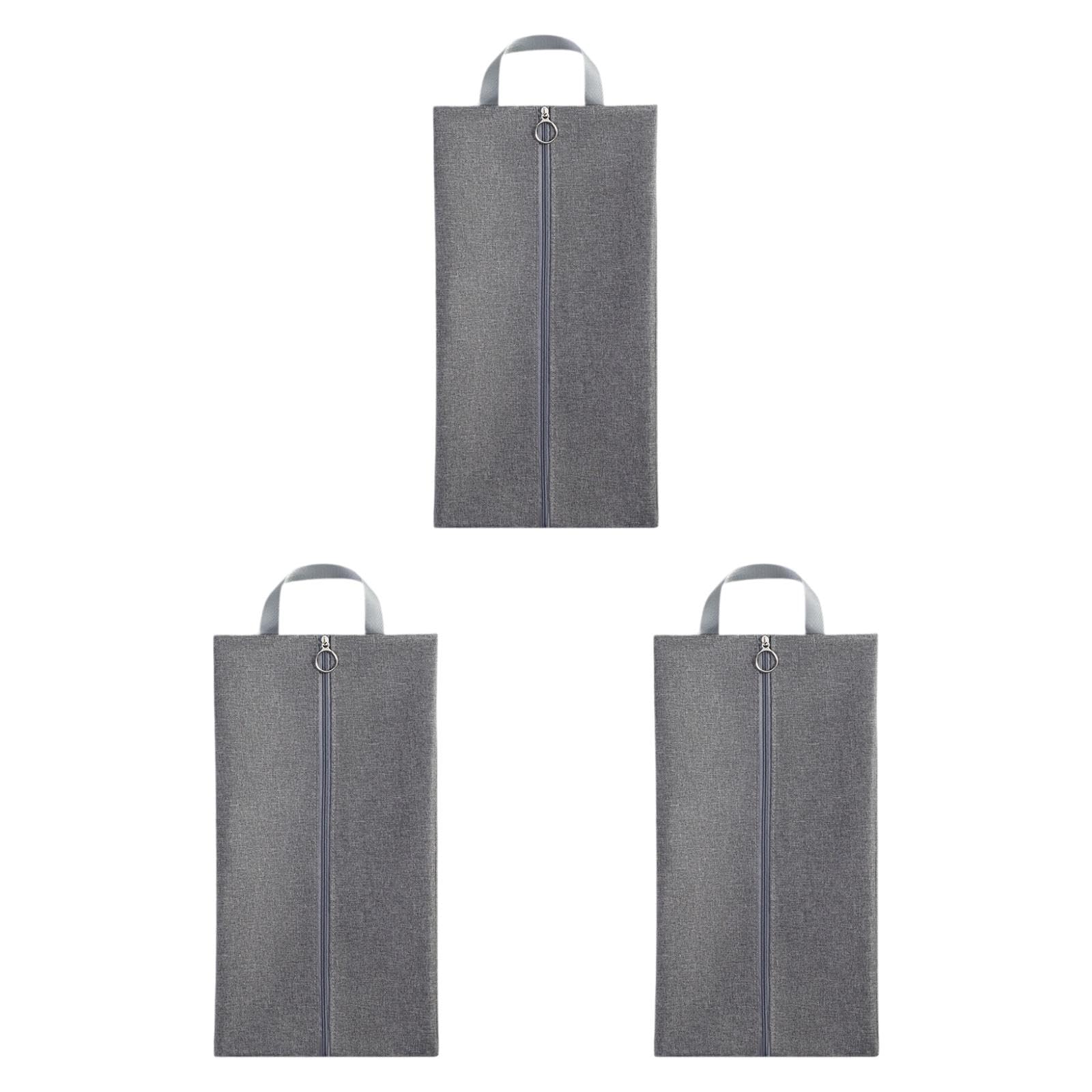 MERISHOPP 3 Pieces Shoe Bags for Travel Multipurpose Zipper Closure Shoe Storage Pouch Gray-image-34