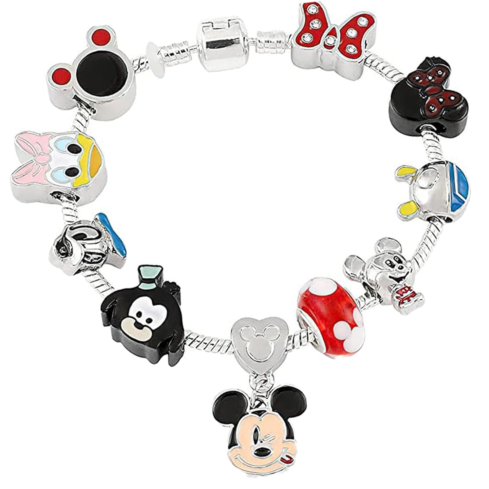 Yoimckay Anime Pulsera Plata,Pulsera Niña,topo carino Pulseras Amigas,Pulsera Brillantes,Pulsera con Dijes Ajustable para Niñas,Regalos(kawaii)