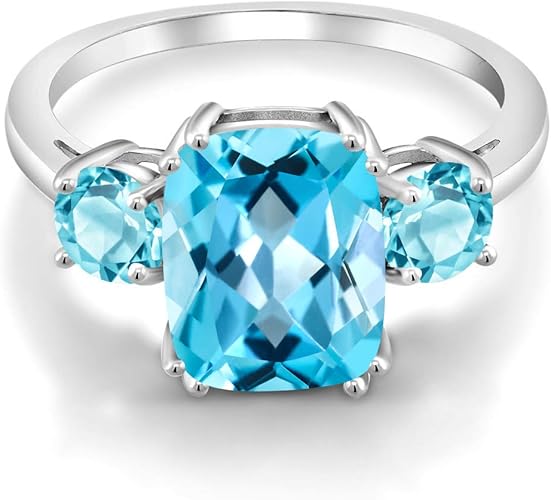 Amazon Co Jp Gem Stone King 4 59 Ct Natural Swiss Blue Topaz Ring For Women Silver 925 Bule Jewelry Amazon Co Jp Gem Stone King 4 59 Ct Natural Swiss Blue Topaz Ring For Women Silver 925 Bule Jewelry