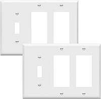 Vista 8 de ENERLITES Combinación de Interruptor de Luz de Palanca/Placa de Interruptor de Luz Decorativo, Placa de Pared de Tres Posiciones, Tamaño Estándar