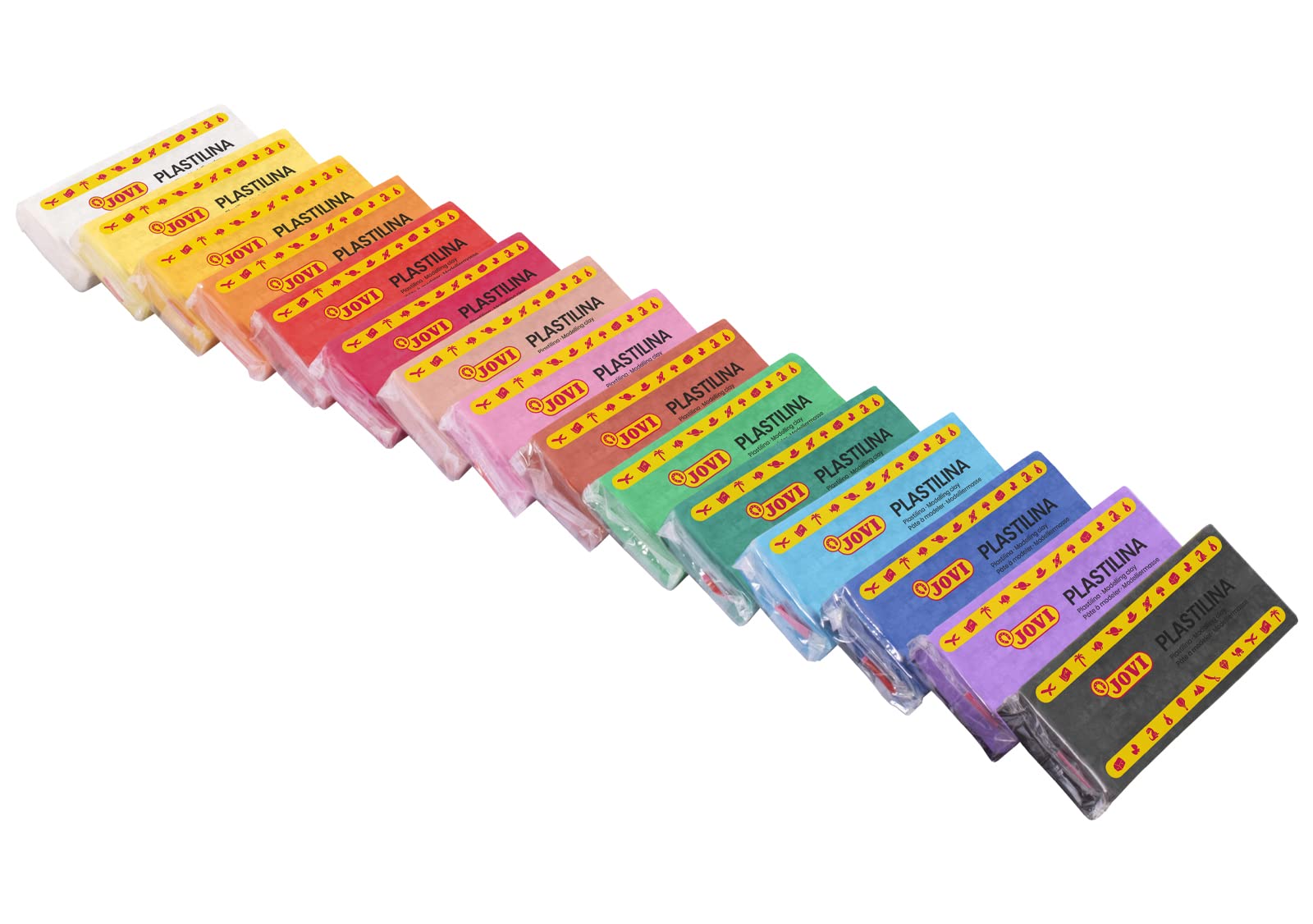 Jovi 71 - Plastilina, 15 unidades, colores surtidos, 150 gramos | Base vegetal, no tóxica, sin gluten, para niños a partir de 3 años, reutilizable, ideal para manualidades y juegos