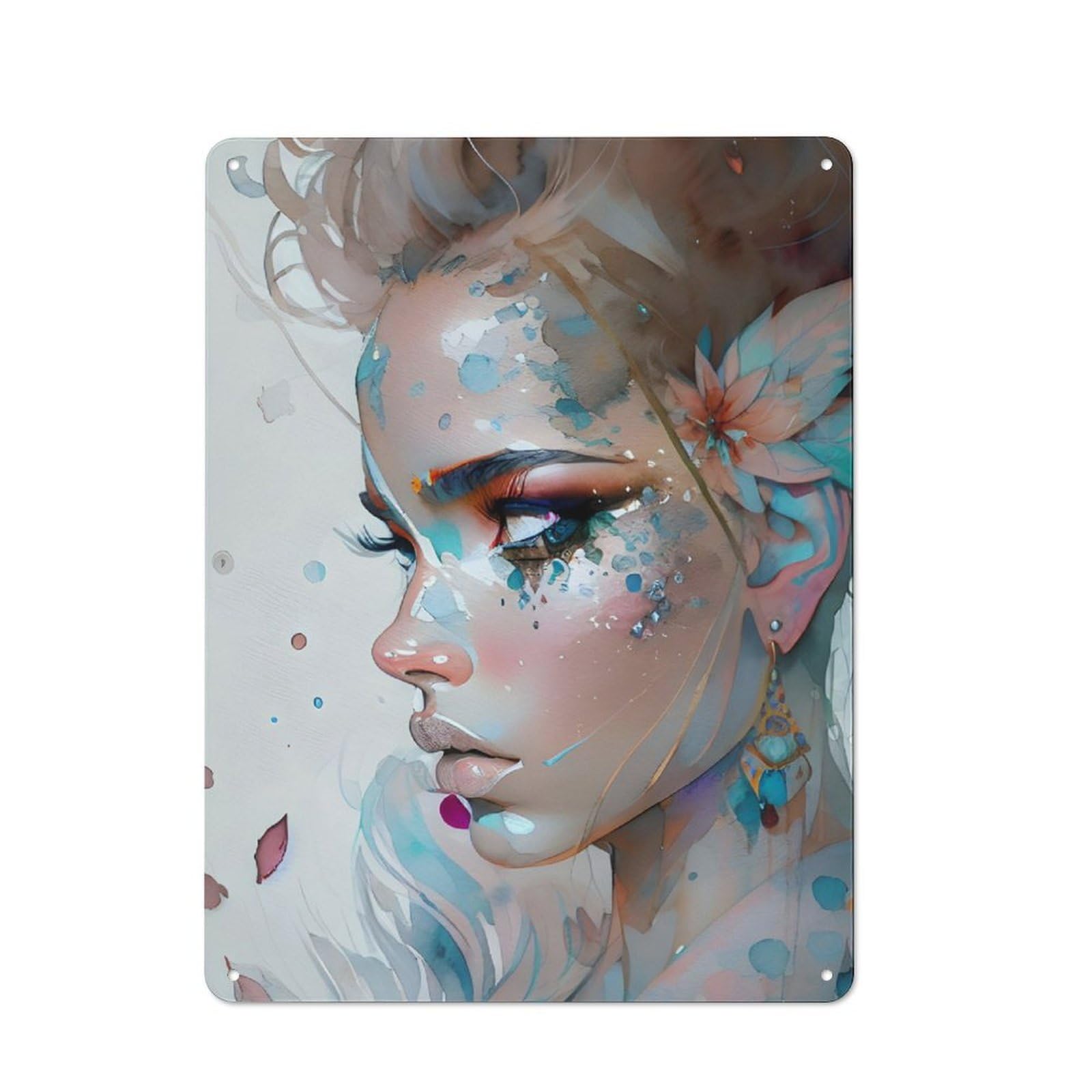 Junmoney Frost Fae Tin Wall Sign 40X30cm, Character Room Wall Plaque For Bedroom, Kitchen, Office Or Living Room