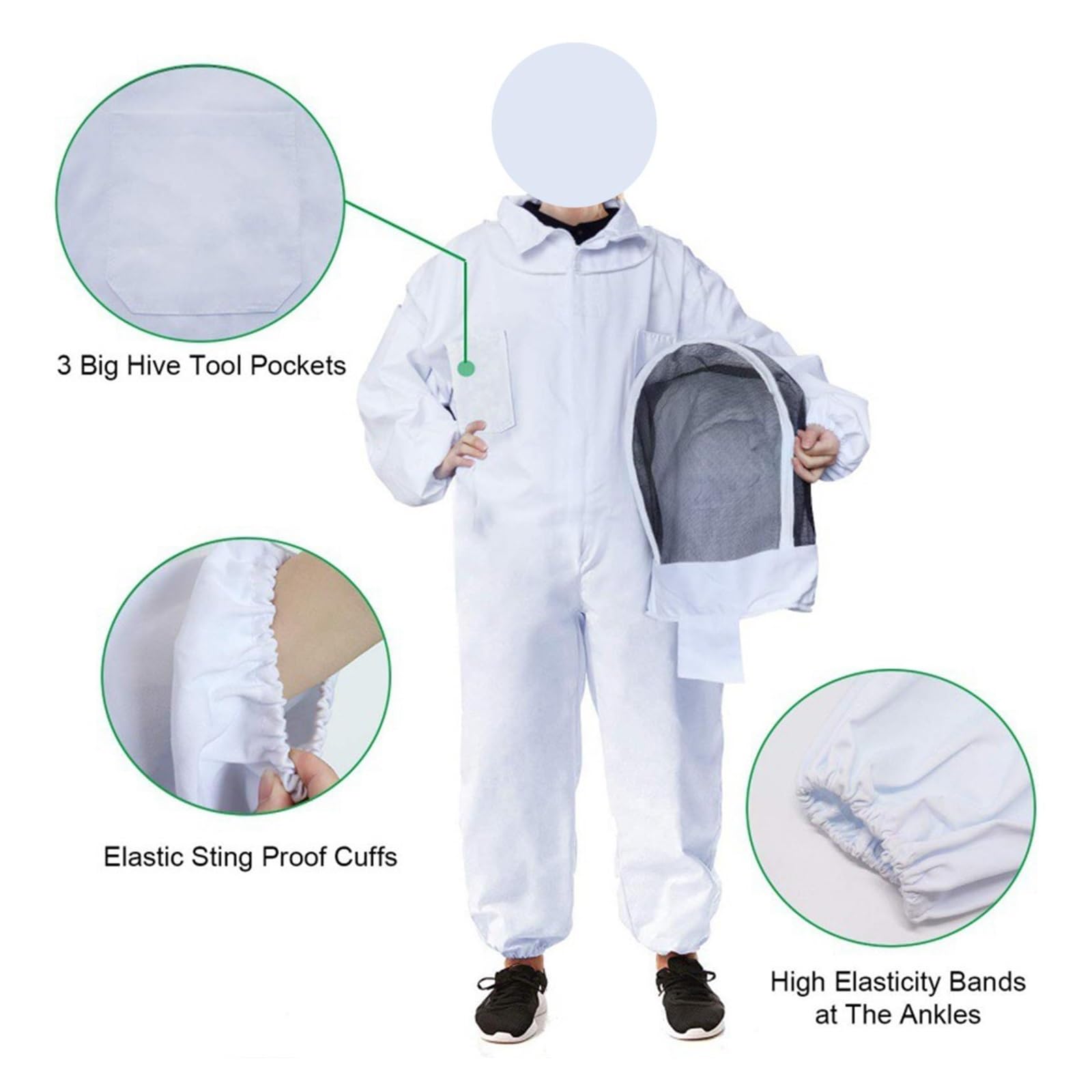 Costume d'apiculture, Combinaison d'apiculture ventilée avec gants, protection complète for apiculteurs, fermes, jardins et débutants(XL)
