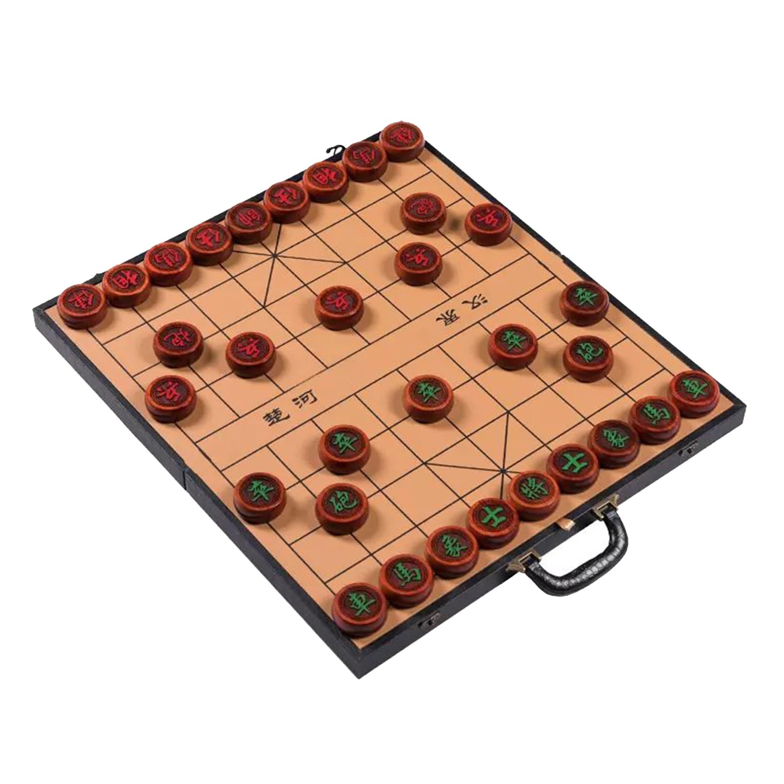 Set di Scacchi Cinesi in Palissandro per 2 Giocatori, Giochi da Tavolo strategici, Puzzle Xiangqi, Giochi da Viaggio con Scacchiera Pieghevole per Adolescenti, Adulti e Famiglie (d