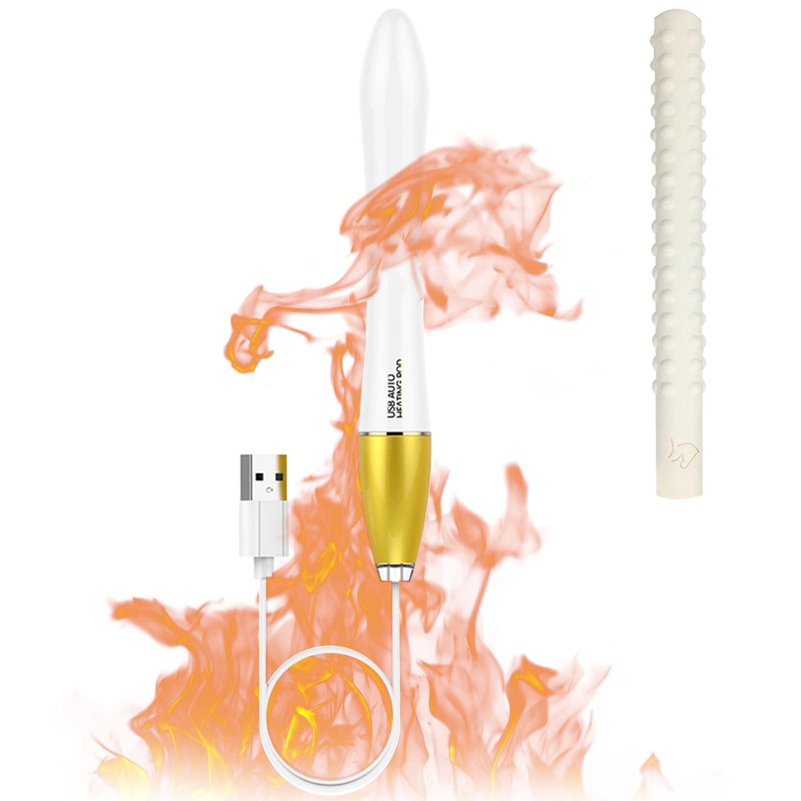 Heating Rod USB Auto Heating Rod Warming StickHeating Stick Heater【42℃ Quick Heating/Auto Temperature Regulation】 Drying Stick Diatomite Absorbent Stick 2-Piece Set