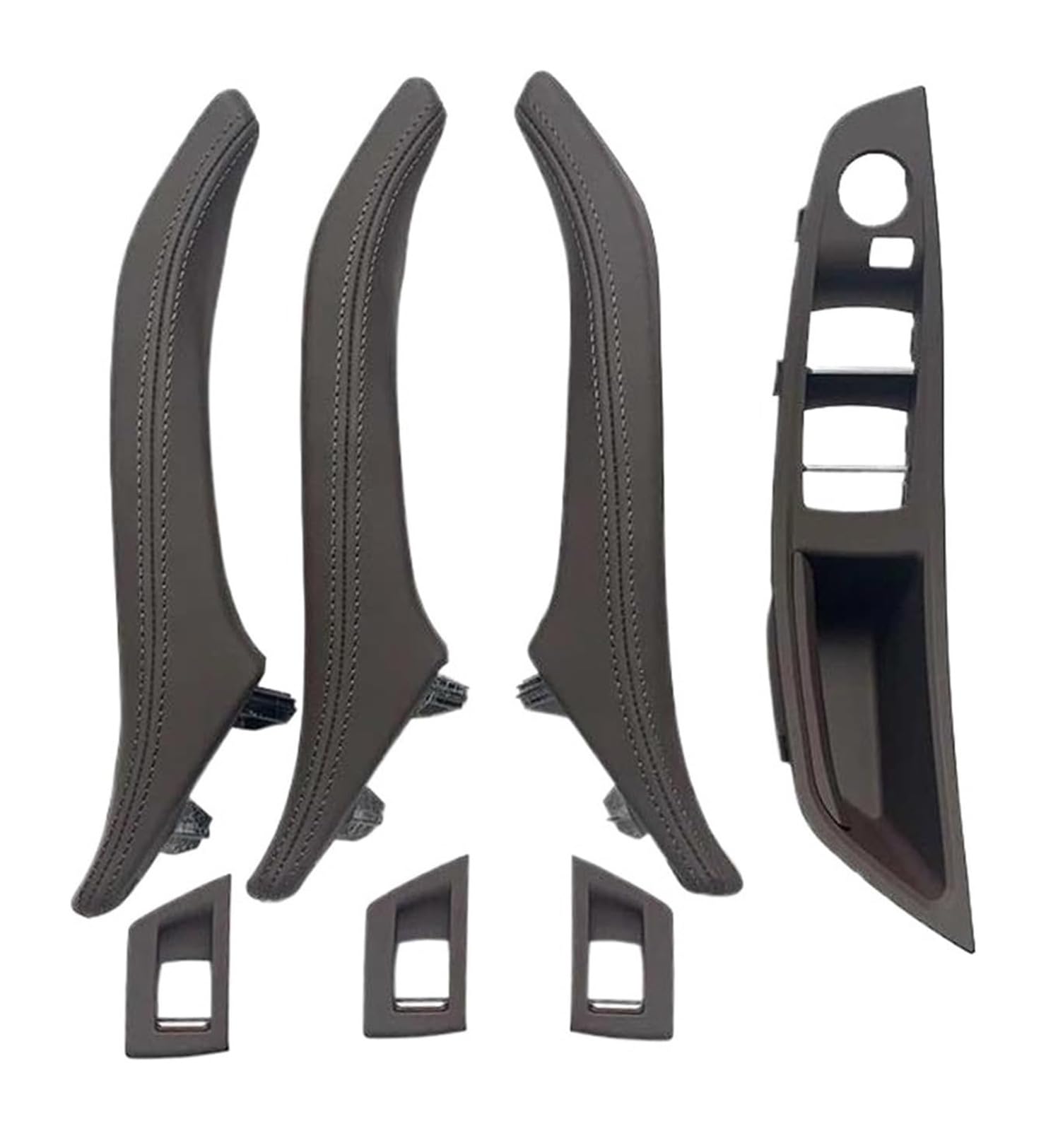 FANGZIQF Inner Door Pull Handles for 5 Series F10 F11 F18 520i 523i 525i 528i 535i 2010-2017 7PCS Set LHD RHD Armrest Interior Leather Door Handle(Moka,RHD)