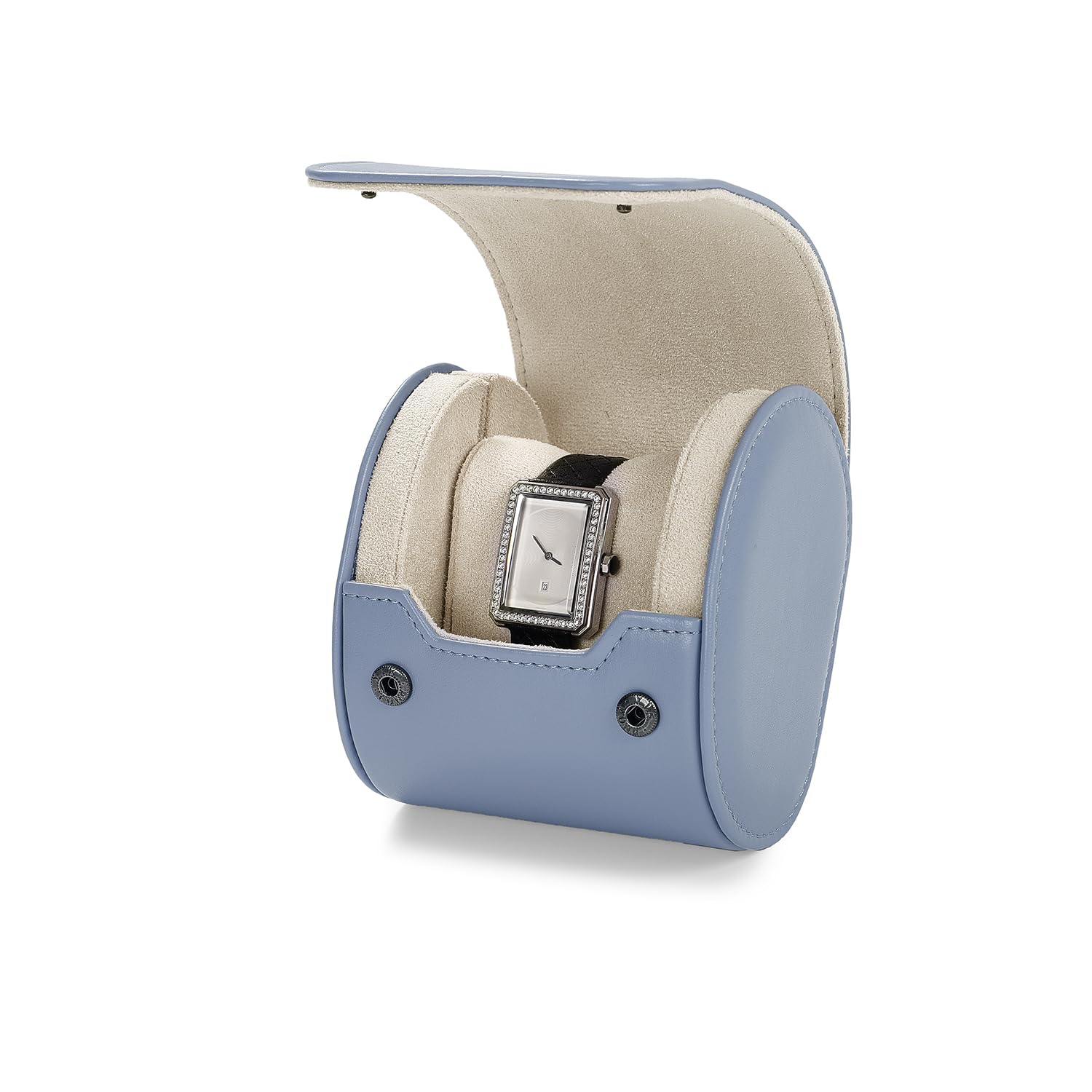 Scatola Porta Orologi Singola Blu, Organizer da Viaggio per Orologi con Cuscino Rimovibile, Ideale per San Valentino, Festa del papà, Compleanno, Anniversario e Natale.