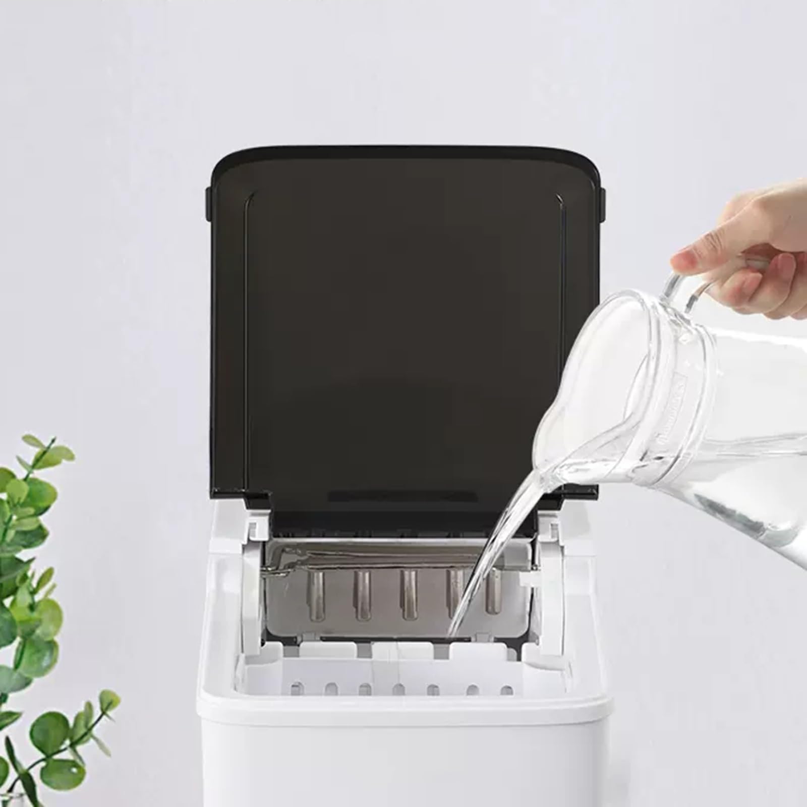 Máquina para fabricar hielo sobre encimera Máquina de hacer hielo eléctrica, máquina automática for Fabricar cubitos de hielo redondos, tienda de té de la leche, máquina de bloques de hielo for Bar de