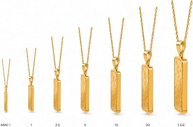 24K Gold Pendant Necklace for Men and Women - Polished Yellow Gold Jewelry Pendant - Elegant Gift for Everyday Wear, Green Gift Box Included- 1 OZ