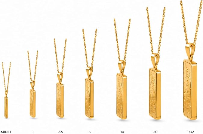 24K Gold Pendant Necklace for Men and Women - Polished Yellow Gold Jewelry Pendant - Elegant Gift for Everyday Wear, Green Gift Box Included- 1 OZ