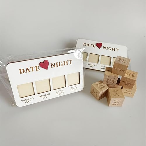 Miniatura 6 de Yckeogln Dados de noche de cita después de la edición oscura, juego de mesa de madera para pareja, dados de decisión, para él y ella, regalos