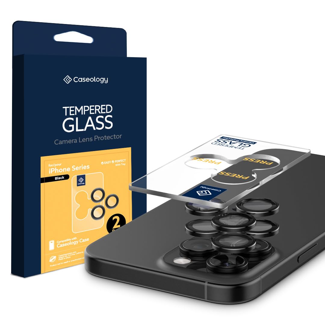 CASEOLOGY by Spigen Camera Protector for iPhone 16 Pro Max/iPhone 16 Pro Lens Protector [Anti-Scratch] Camera Lens Protector Guard for iPhone 16 Pro Max/iPhone 16 Pro [2 Pack] - Black (B0CYNS4YKR) Amazon Price History, Amazon Price Tracker