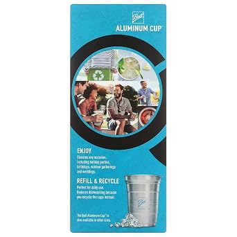 Ball Aluminum Cup, The Ultimate 100% Recyclable Cold-Drink Cup, 16 oz (12-Count Pack)