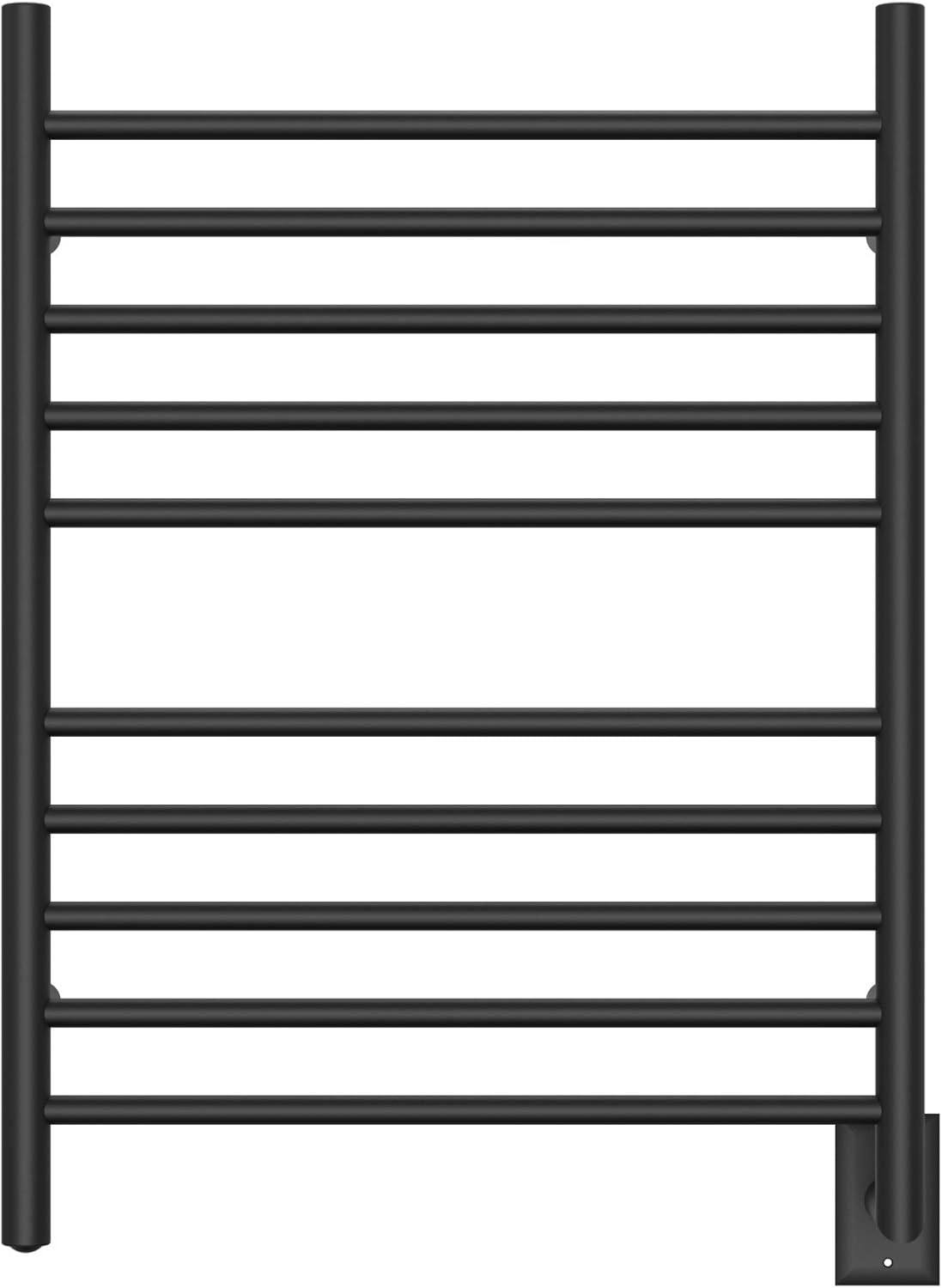 Amba RWH-SMB Radiant Hardwired Plug-in Combo Straight 10 Bar Towel Warmer in Matte Black