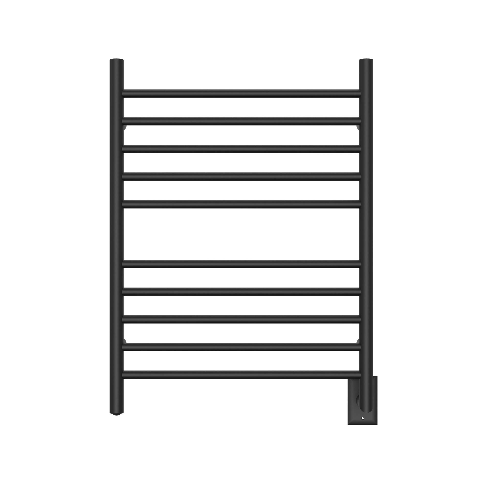 Amba RWH-SMB Radiant Hardwired + Plug-in Combo Straight 10 Bar Towel Warmer in Matte Black