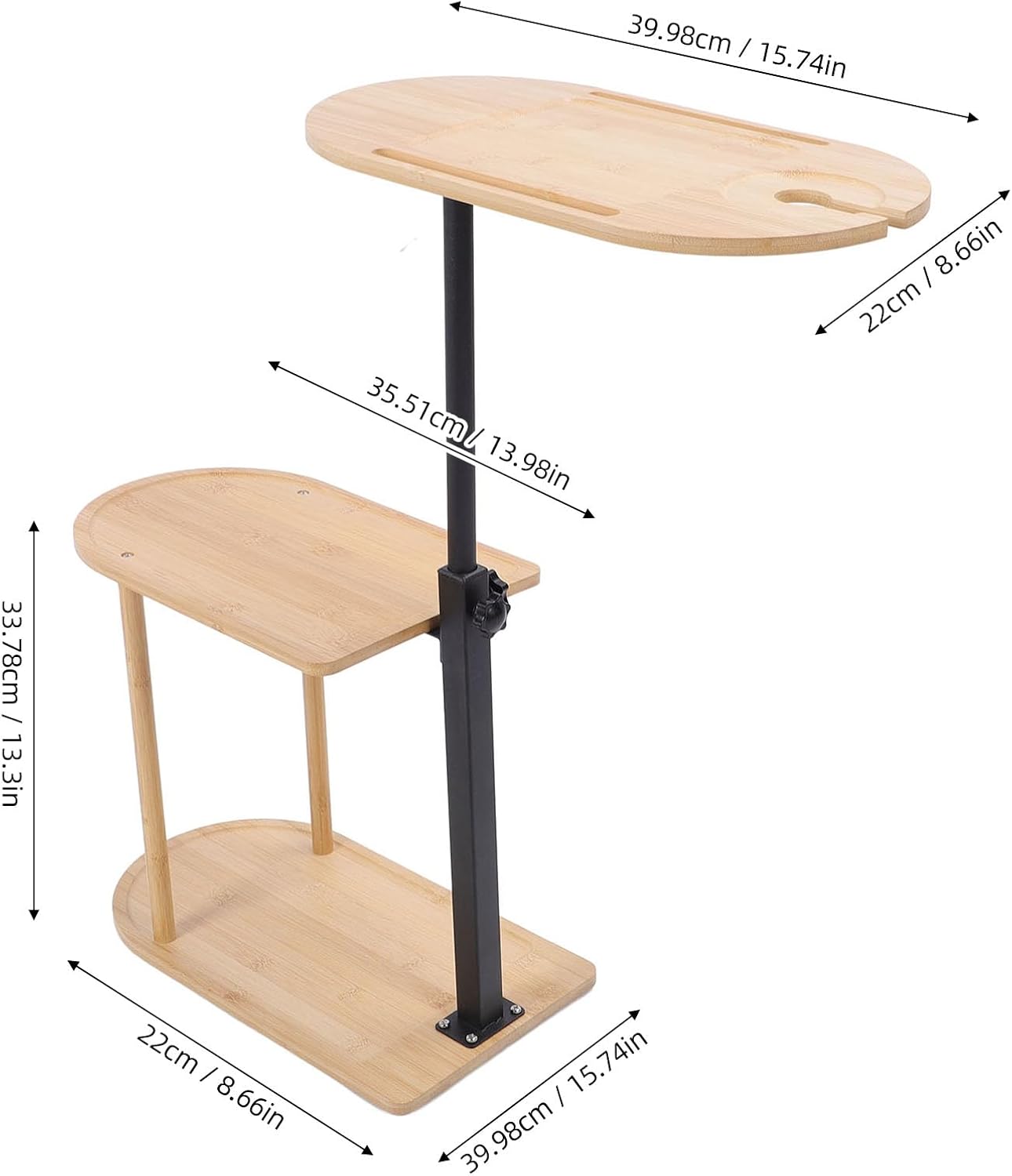 Generic 3 Layer Bathtub Tray Table, Adjustable Height Bath Tray with Flexible Legs for Phone, Wine Glass, Towels, Shampoo, Spa Bathroom