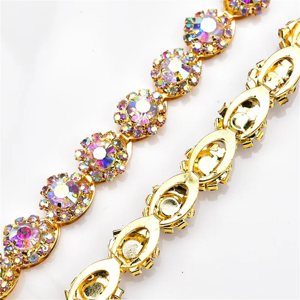 Chaîne en métal avec strass tournesol pour réparer et embellir un vêtement