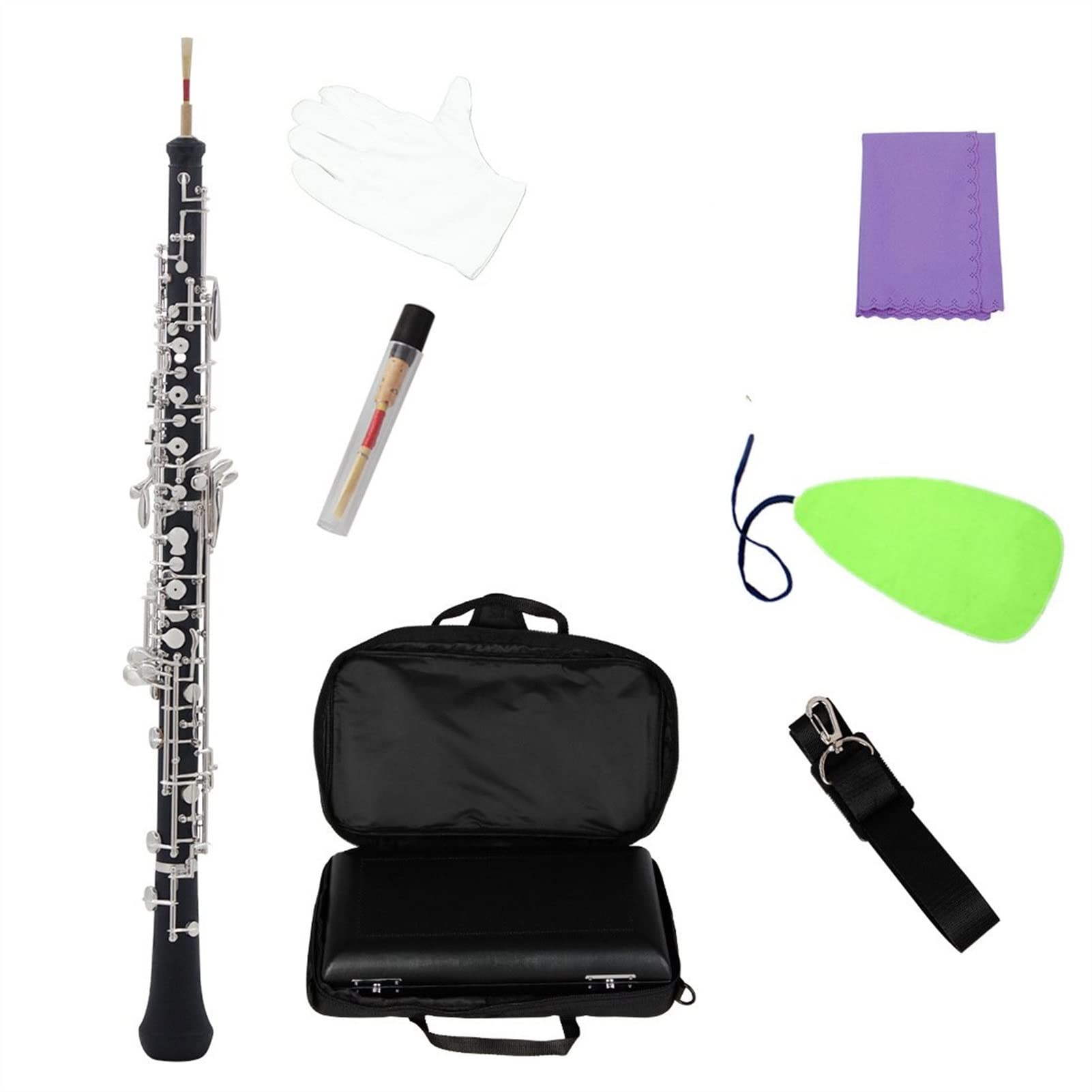Strumento Oboe Chiave C Oboe Semiautomatico, Bachelite Corpo di Tubo, Strumento di Test Prestazioni Professionali Principiante di Oboe