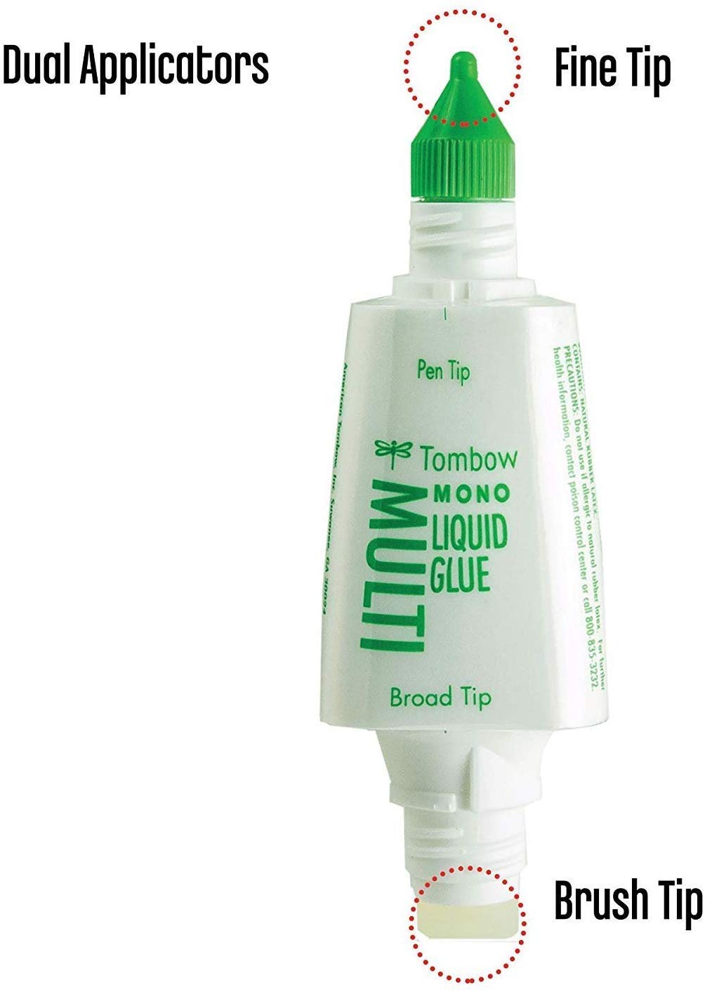 9 Stück Tombow PT-MTC Flüssigkleber, Multi Talent mit zwei Spitzen, 25 g