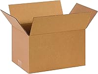 Partners Brand Heavy Duty 14x10x8 Corrugated Shipping Boxes, Pack of 25 - Strong 65 lb Capacity for Moving, Storage & Business Packaging