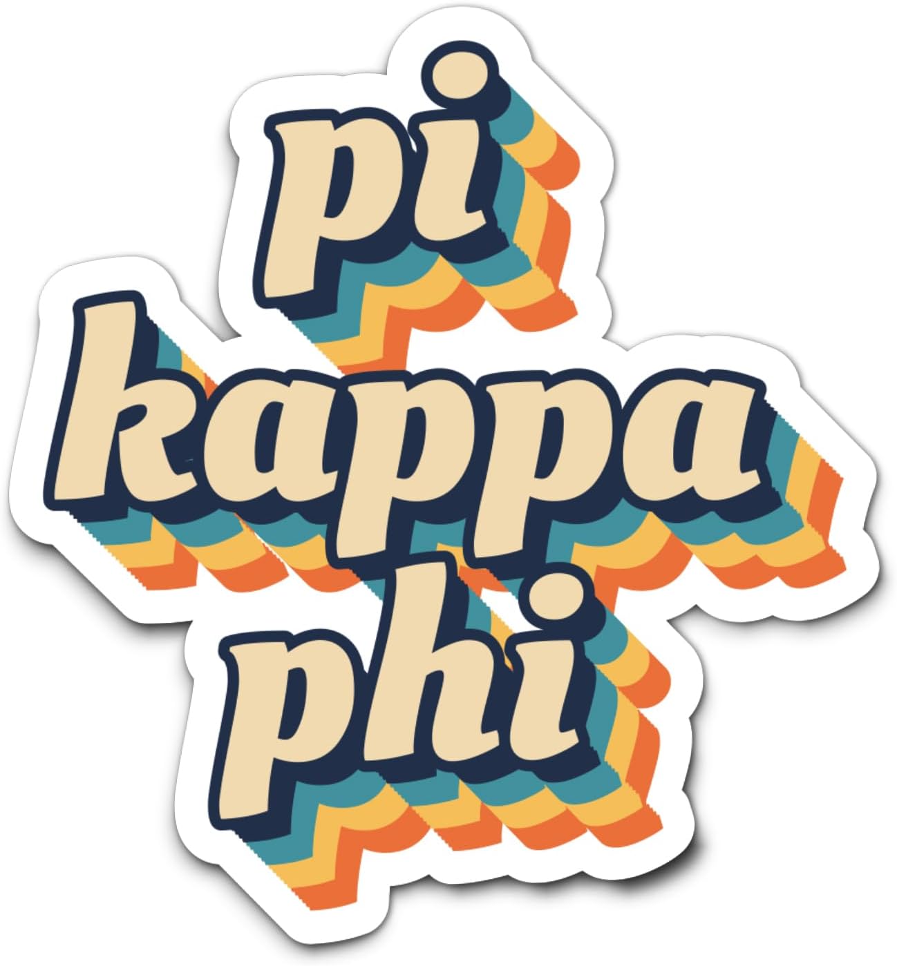 Desert Cactus Pi Kappa Phi Sticker 70's Letter Decal Greek Tall for Window Laptop Computer Car Pi Kapp