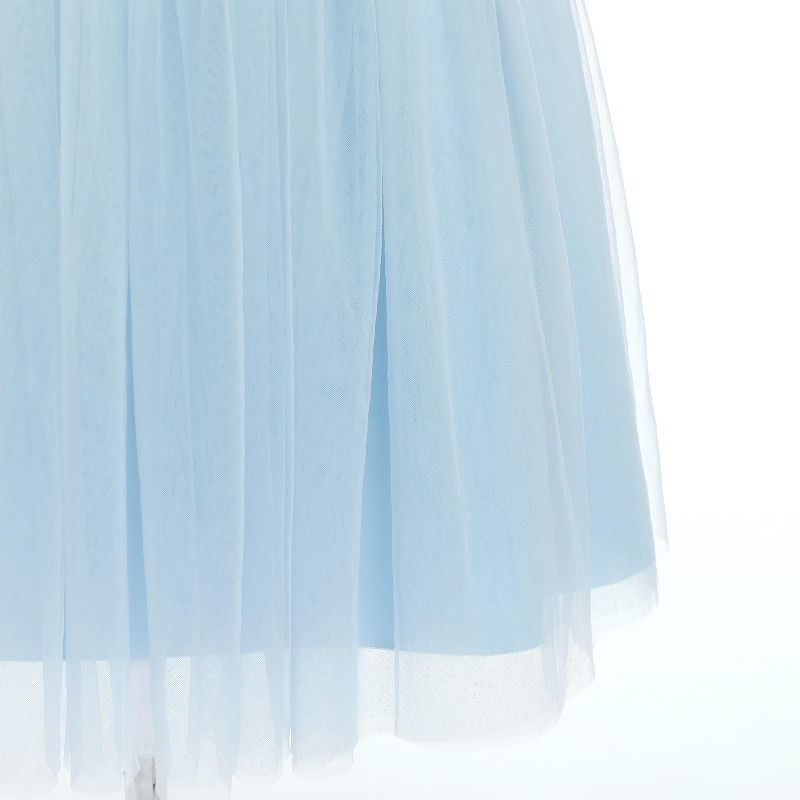 IDOPIP La Fille des Fleurs Princesse Robe Longue Plissée Mariage Demoiselle d'honneur Robe De Bal Broderie Fleur Dentelle Col en V