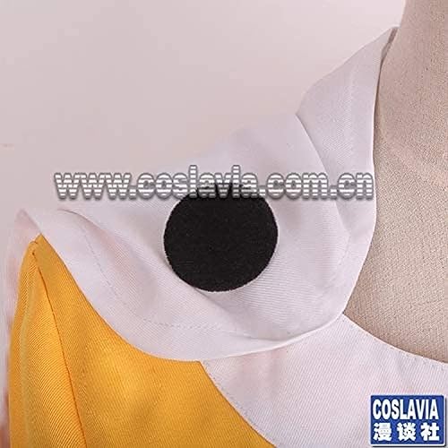 Miniatura 7 de Saitama - Conjunto de cosplay de overol amarillo, conjunto de guantes con capa blanca, disfraz de anime para Halloween, cosplay, unisex (mujer S)