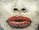 Seductive Lips Marble Mosaic Mural | Mosaic Designs | Mosaic Artwork | Mosaic Wall Art Floor Inlay b
