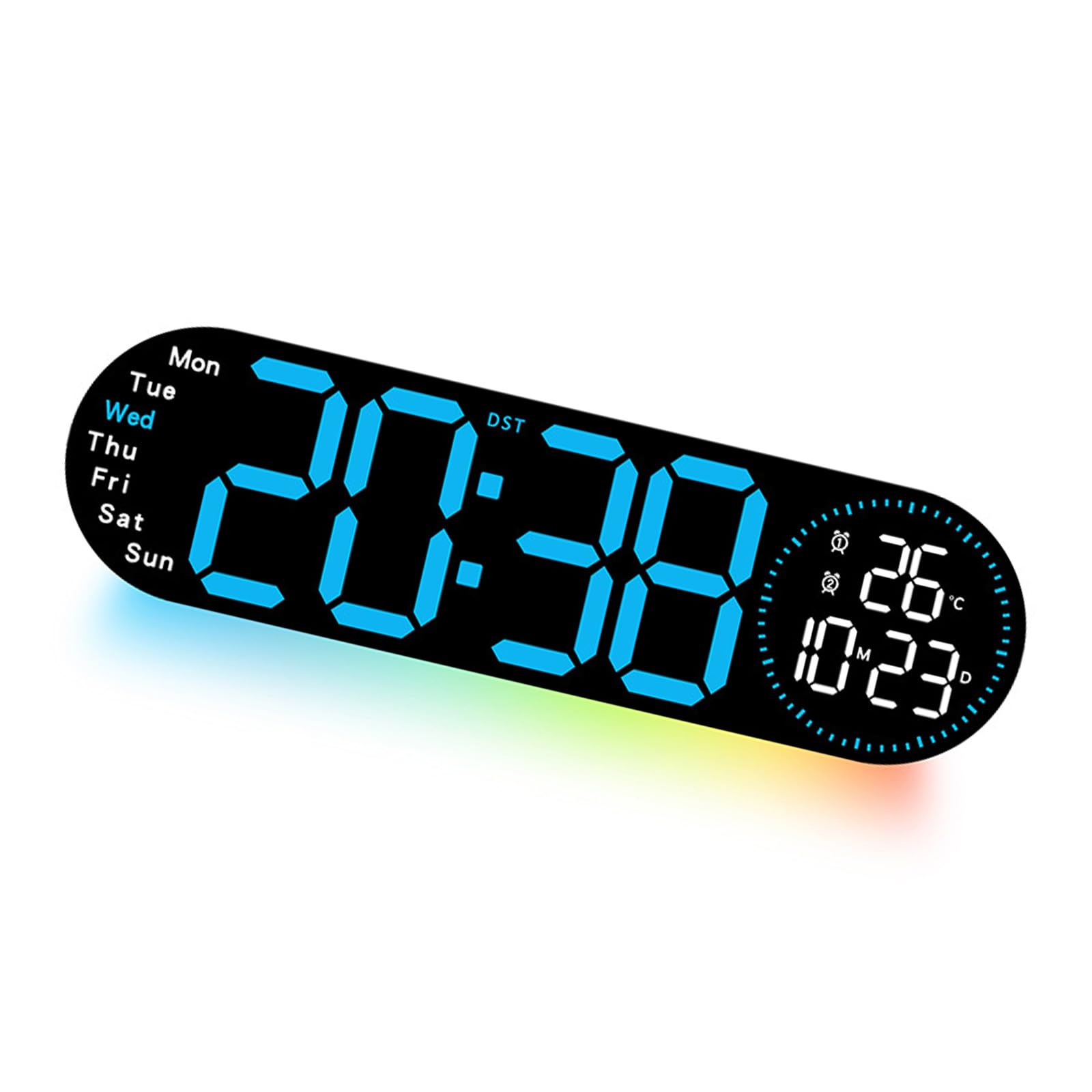 Buxuaaaa Blue Led Digital Alarm Clock With Adjustable Brightness And Volumes Suitable For Students And Seniors 12/24 Hour Clock Alarm Function