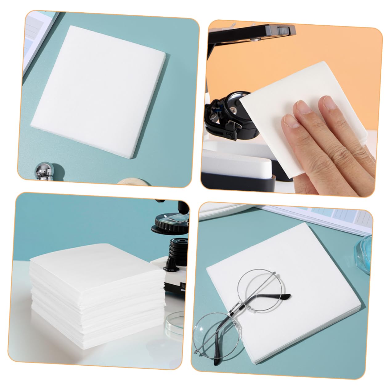 COLLBATH Toallitas sin Pelusa 1200 Piezas, Tejido No Tejido Blanco, Efecto de Limpieza Óptimo para Limpieza de Lentes y Pantallas para Cámara y Objetivos
