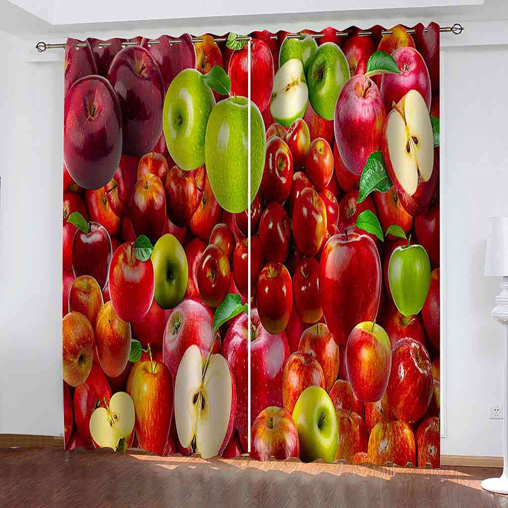 Rideaux Occultants Fruits Rouges Anti-Chaleur 300x270 cm | Protégez la Chambre de vos Enfants