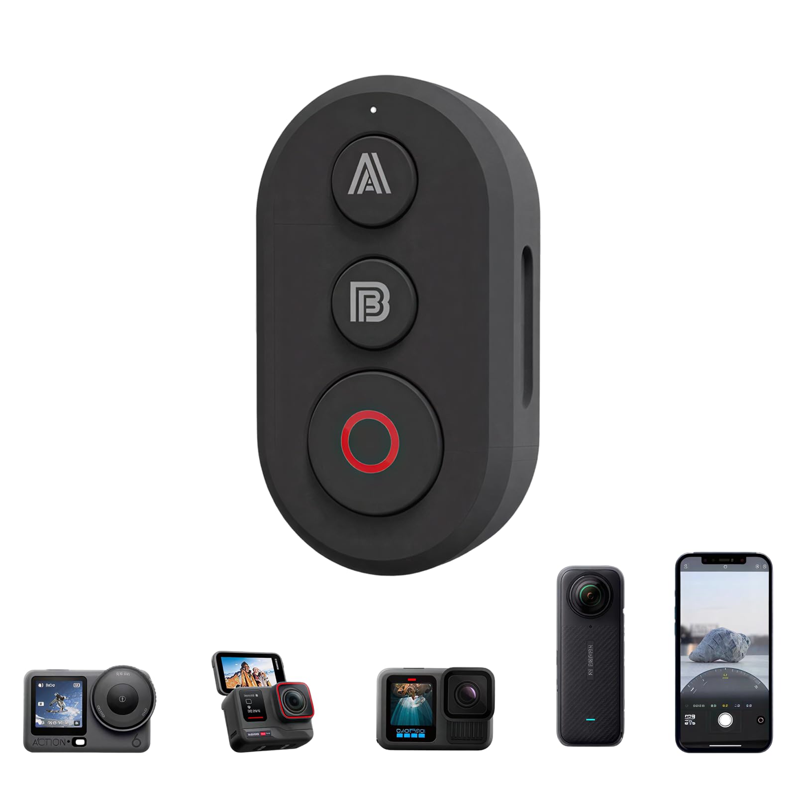 Telecomando wireless per DJI Action 6 /Ation 5 Pro/Action 4/Osmo 360 | Telecomando, Portata 25 m, rilevamento preciso del movimento, intelligenza, supporto per bicicletta