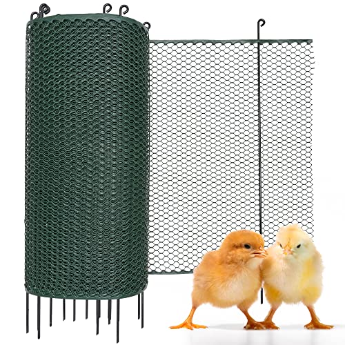 SELFmania Hühnerzaun 25m lang 120cm hoch GRÜN [TESTSIEGER] inkl. 21x Stäbe & 25x Erdanker | ENGMASCHIG STABIL UV-SCHUTZ | Freilaufgehege Hühner | Weidezaun, Kleintiere, Geflügelzaun, Hundezaun