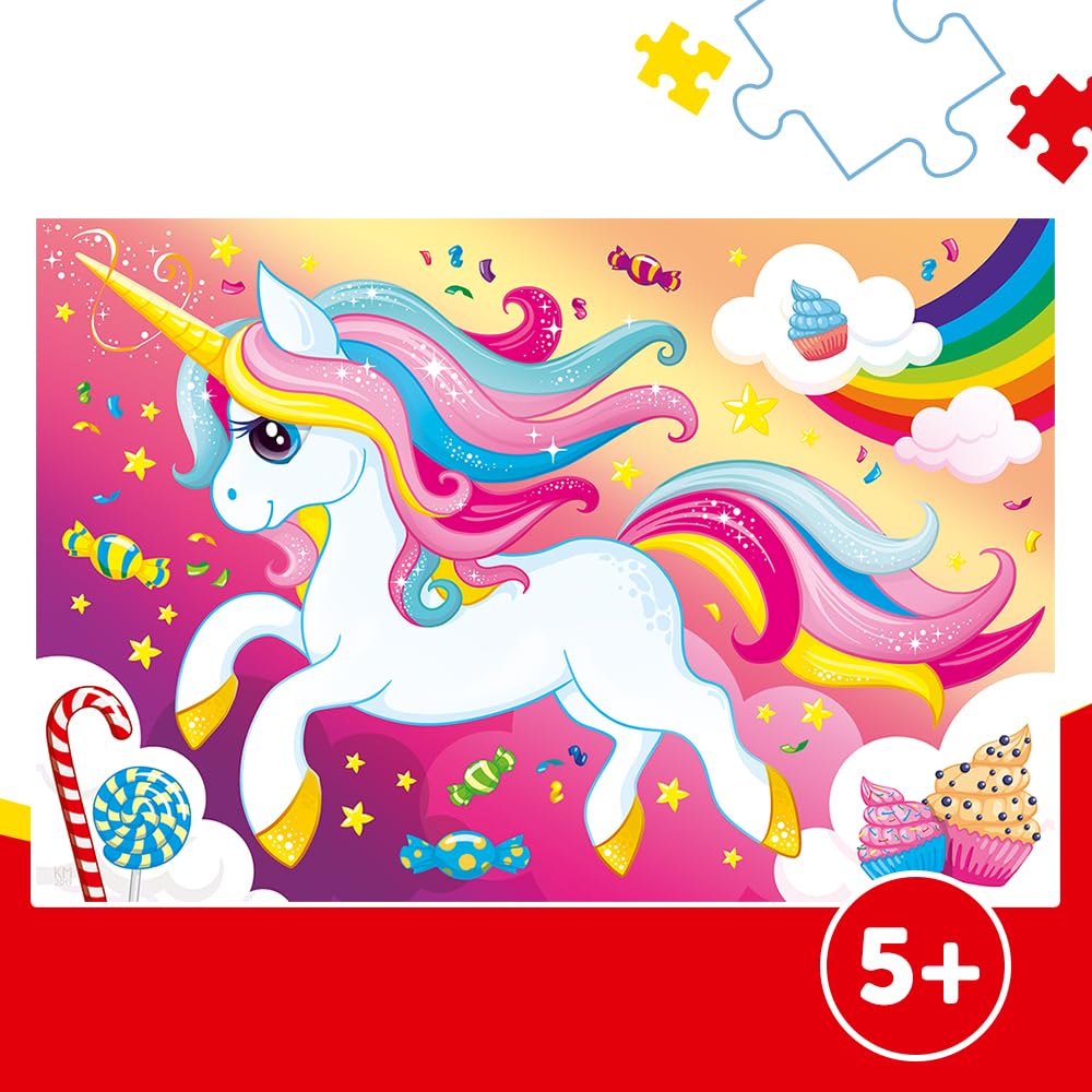 Trefl Piękny Jednorożec Puzzle 100 Elementów o Wysokiej Jakości Nadruku dla Dzieci od 5 lat