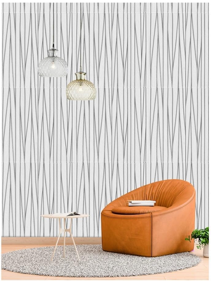 3D Brick Wallpaper - Self Adhesive PE Foam Brick Design Wall Stickers/DIY Wallpaper for Home Hotel Living Room Bedroom & Café (70 x 77cm, Appx. 5.8Sq Feet) (Cross Grey, 5)