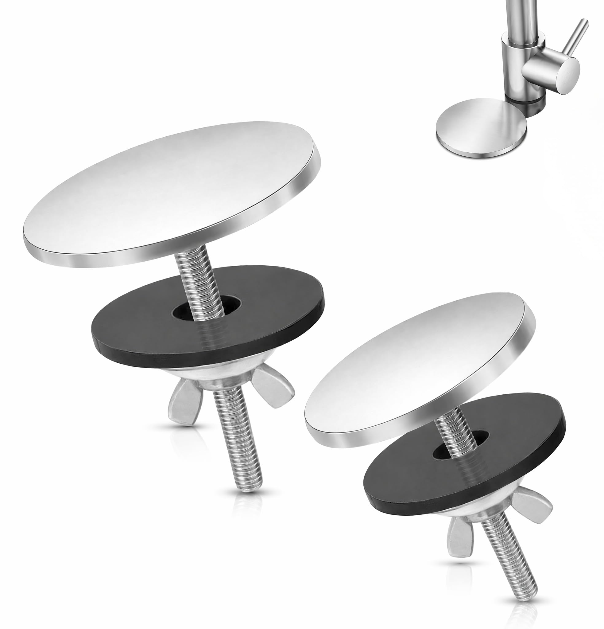 2 Pcs Sink Hole Cover, 5 × 5 × 6.3cm Tap Hole Stopper