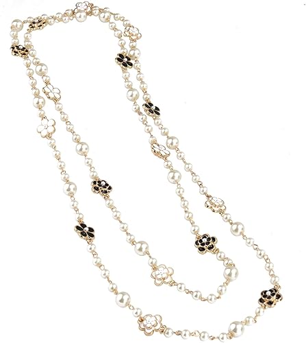 Miniatura 2 de Collar largo de perlas de imitación multicapa para mujer, Perla, Perla