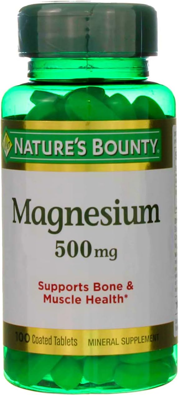 Nature’s Bounty Magnesium 500 mg Tablets 100 ea (Pack of 2) BigaMart