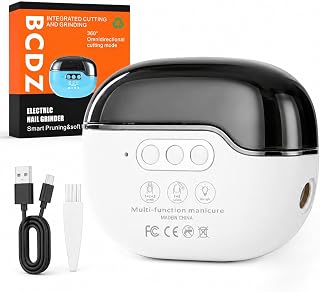 Electric Nail Clippers, 3-in-1 Automatic Trimmer with LED Light