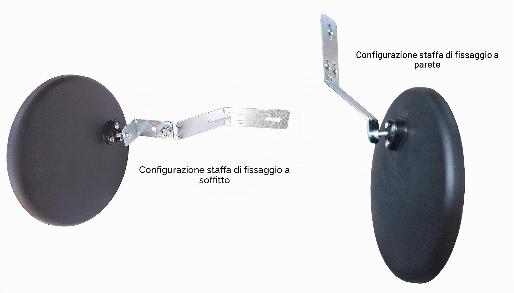 JCM-22i Convesso specchio infrangibile traffico, diametro 22 cm, per la sicurezza stradale e la sicurezza negozio con la parete regolabile staffa di fissaggio.