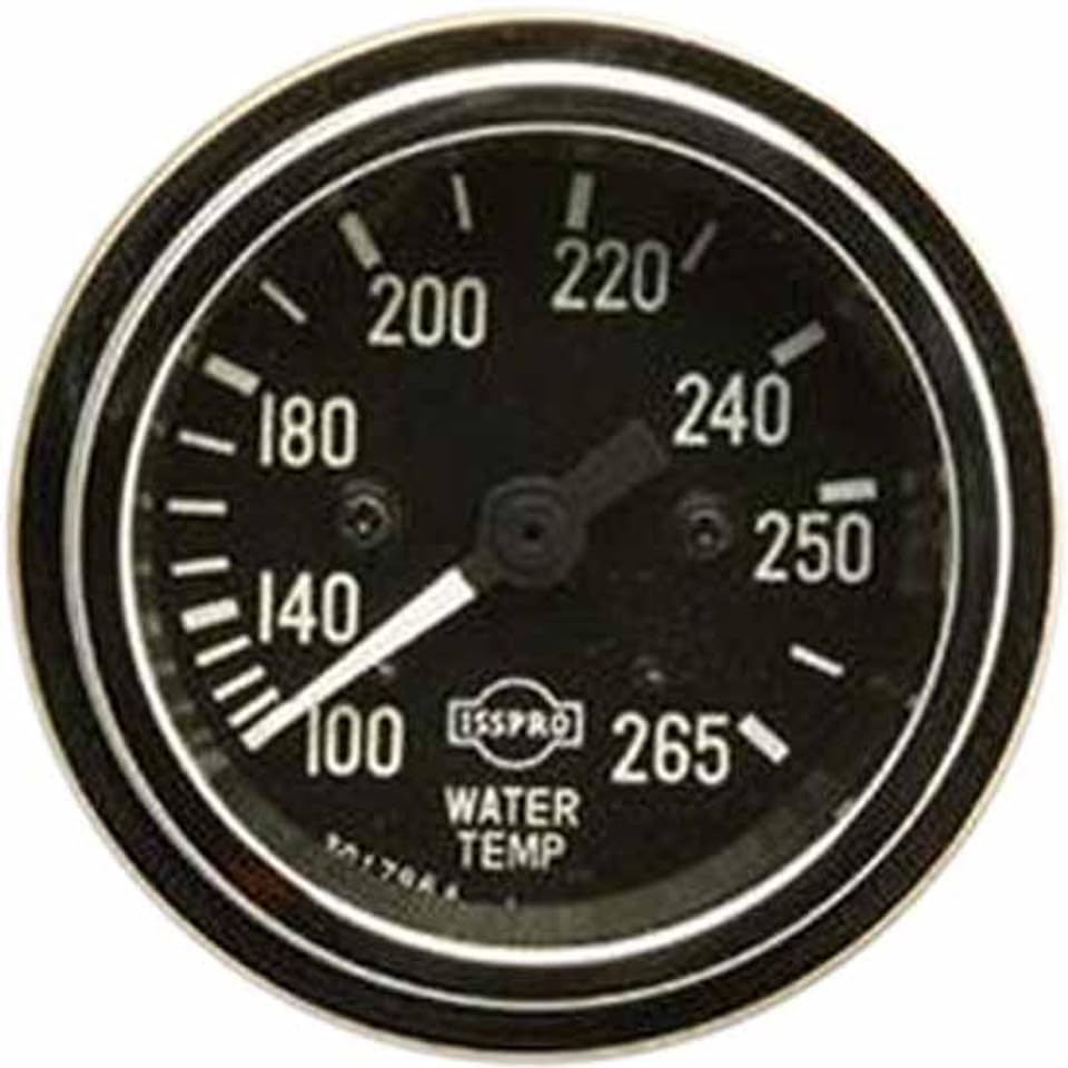 2 Inch Chrome Mechanical Water Temperature Gauge with 96 Inch Lead, 100-265 Degree
